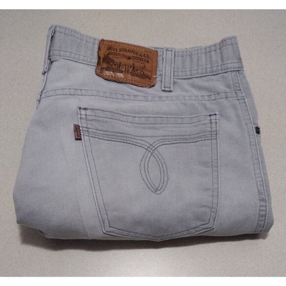 Levi’s Vintage 478 Grey Denim Cotton Poly Blend Jeans Copper Tab Cropped 38 x 32 - Picture 6 of 8